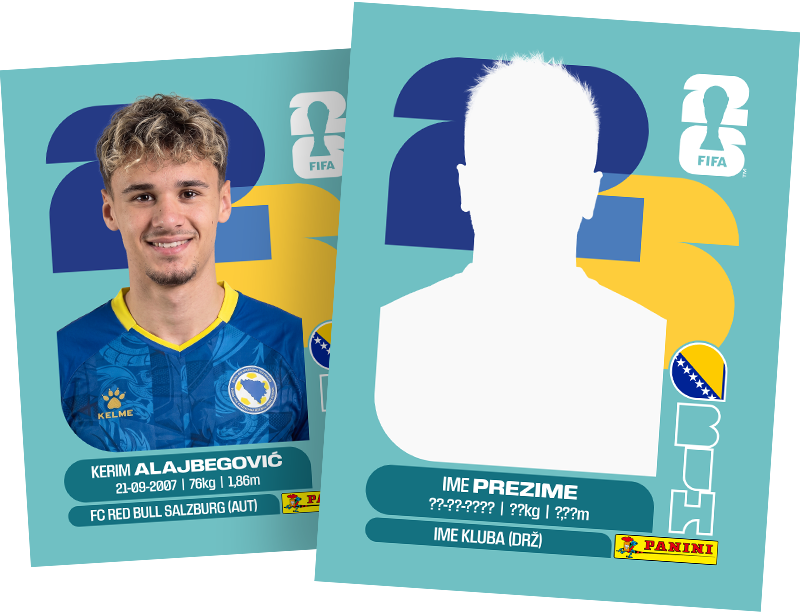 Primjer personalizirane Panini kartice